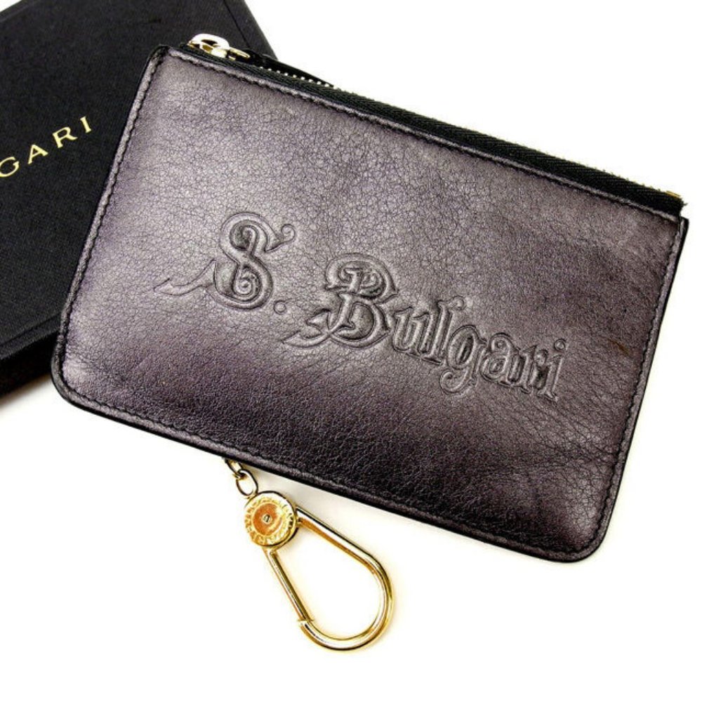 Bvlgari Wallet Purse Coin Purse Purple Woman Authentic Used Y1118
